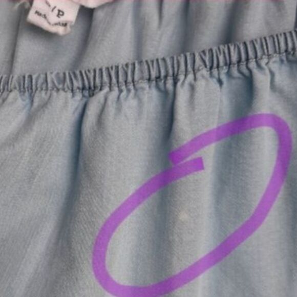 Beach lunch lounge Ruffles Top Washed Blue Lyocell Peplum Blouse Size S - Picture 7 of 11